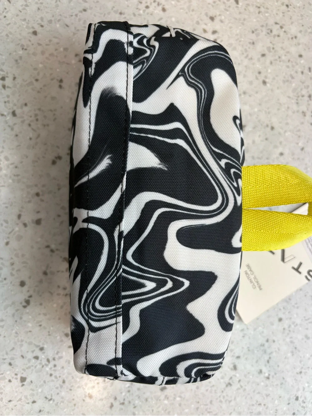 NWT STATE Black & White Marble Clinton Accessory Case